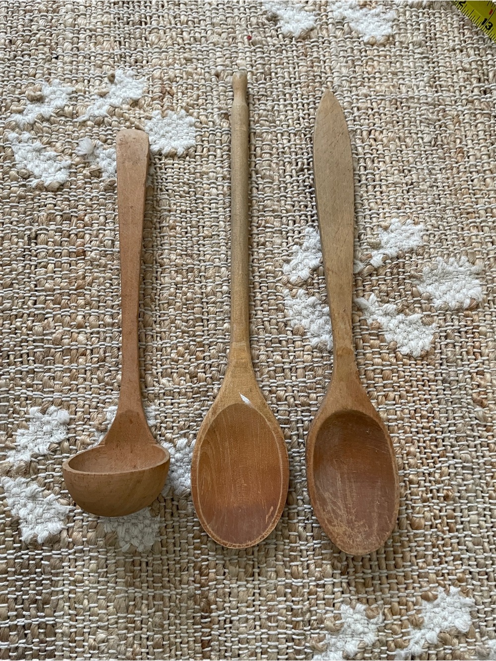 Lot Of Vintage Decorative Primitive Style Wooden Cooking Kitchen Spoons & Ladle